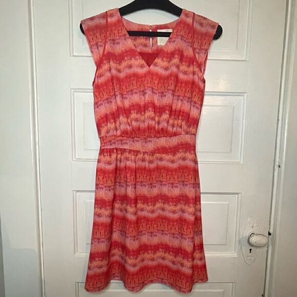 McGinn Sunset Red Pullover Capped Sleeve Dress - Picture 1 of 12